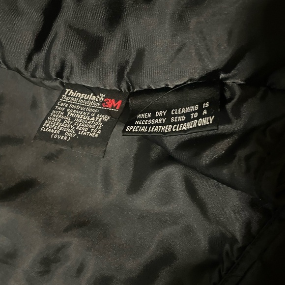 Wilsons Thinsulate Black Leather Bomber Jacket Sz L - Picture 7 of 13